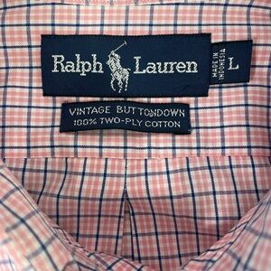 Ralph Lauren Pink and Blue Plaid Button-Down Shirt